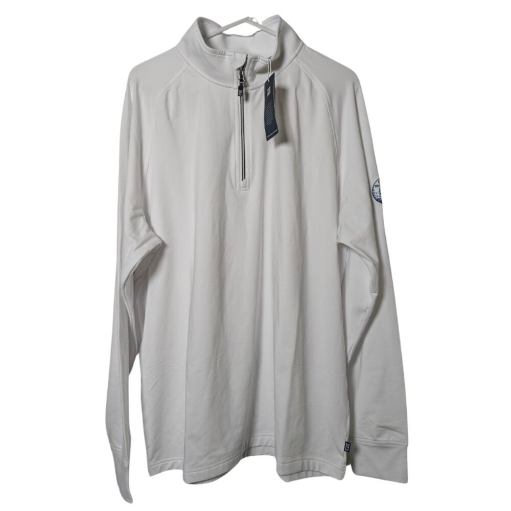 Cutter & Buck Quarter Zip Golf Shirt, White, Size Large, NWT, JARC Florida Logo